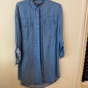 Oversized denim button up